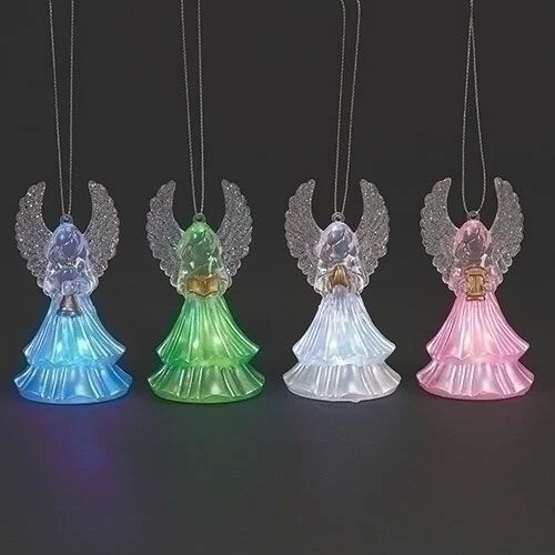 LIGHTED ANGEL ORAMENT 4 DIFFERENT COLORS