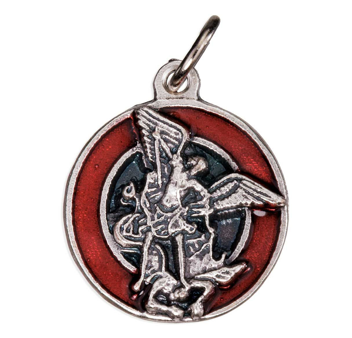 St. Michael Medal with Red Epoxy