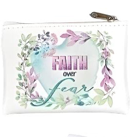 3.5"H Faith over Fear Rosary Pouch