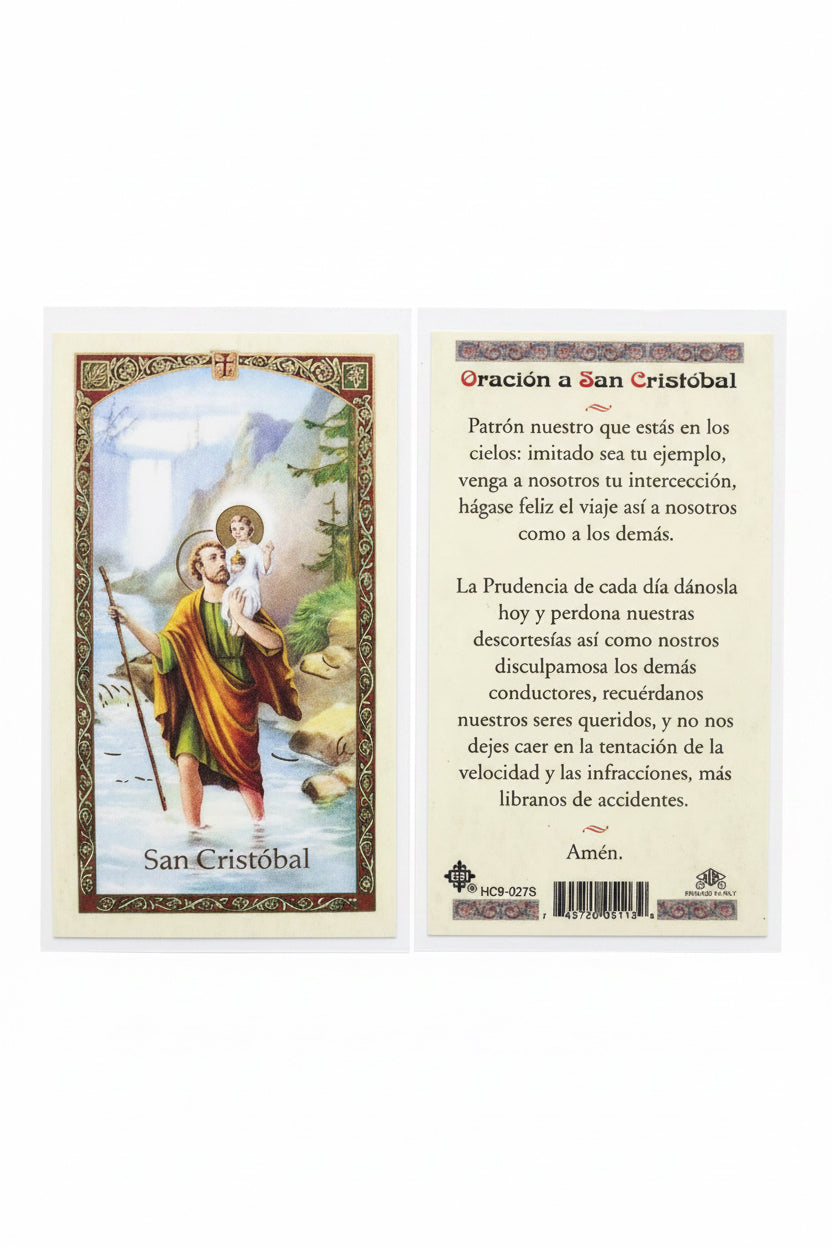 Oración a San Cristobal - Plastificado
