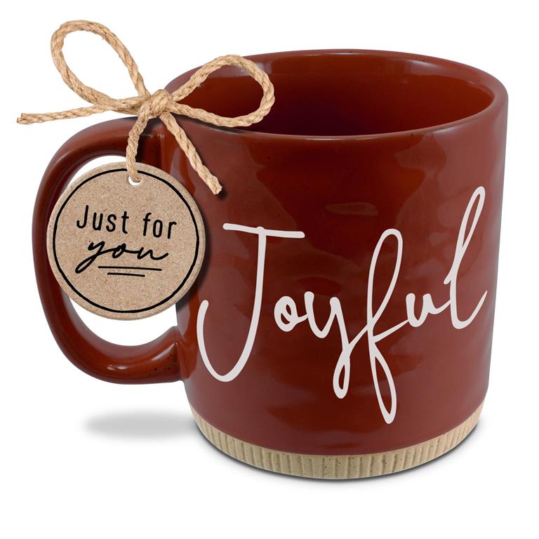 COFFEE CUP POWERFUL WORD JOYFUL RED 16OZ