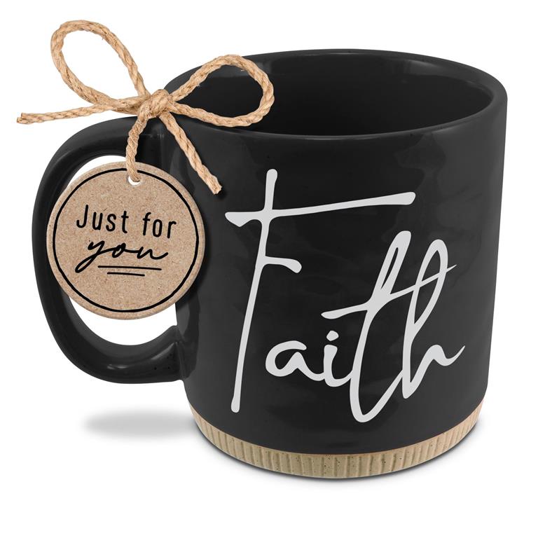 COFFEECUP POWERFUL WORDS FAITH BLACK16OZ