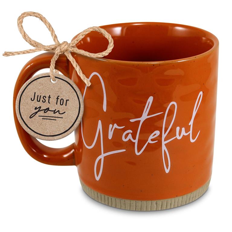 MUG POWERFUL WORDS GRATEFUL RUST 16 OZ