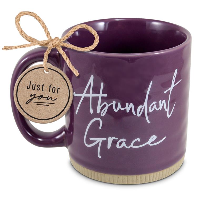 MUG ABUNDANT GRACE PURPLE 16 OZ
