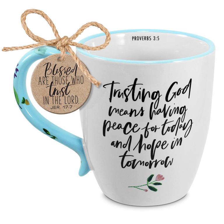 COFFEE MUG TRUSTING GOD PEACE HOPE 19 OZ