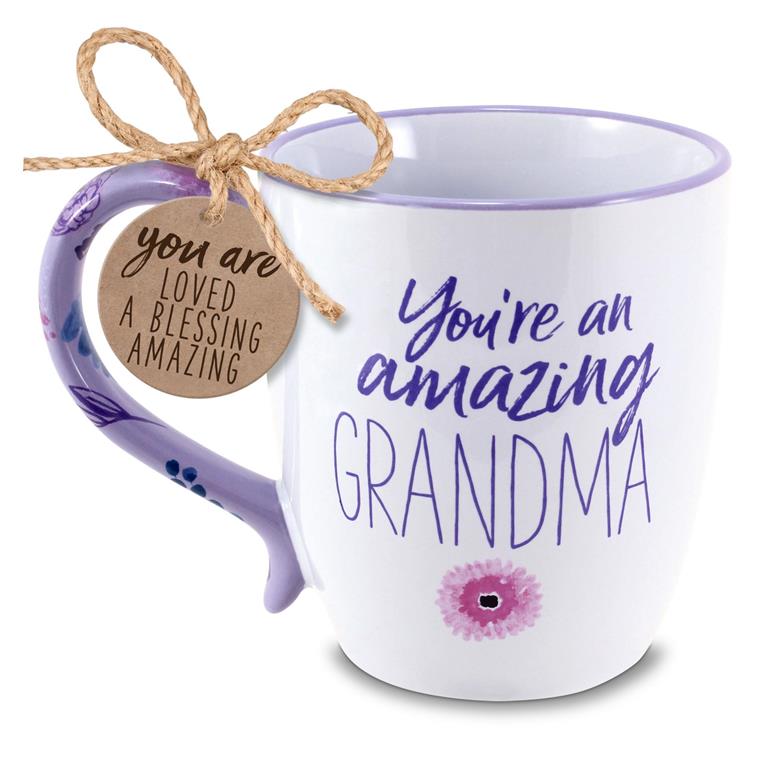 COFFEECUP TOUCH OF FLORAL GRANDMA 19OZ