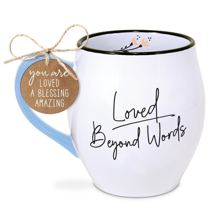 MUG TOUCH OF COLOR LOVED BEYOND 18OZ