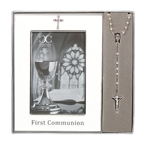 8"H COMMUNION FRAME & ROSARY