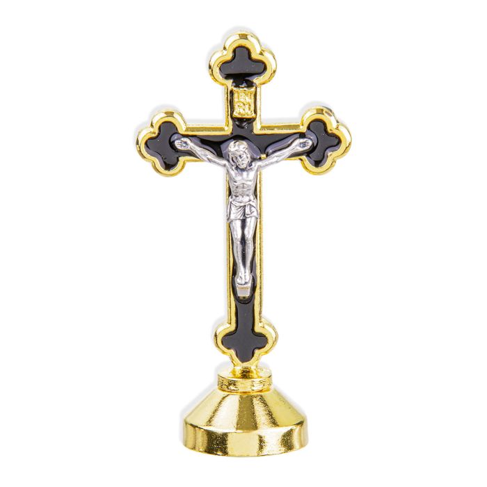 Standing Latin Style Crucifix with Black Epoxy
