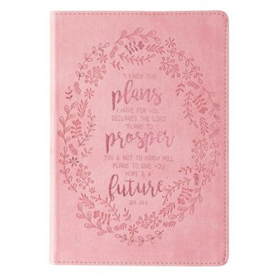 I Know the Plans I Have for You Journal, Lux-Leather, Pink