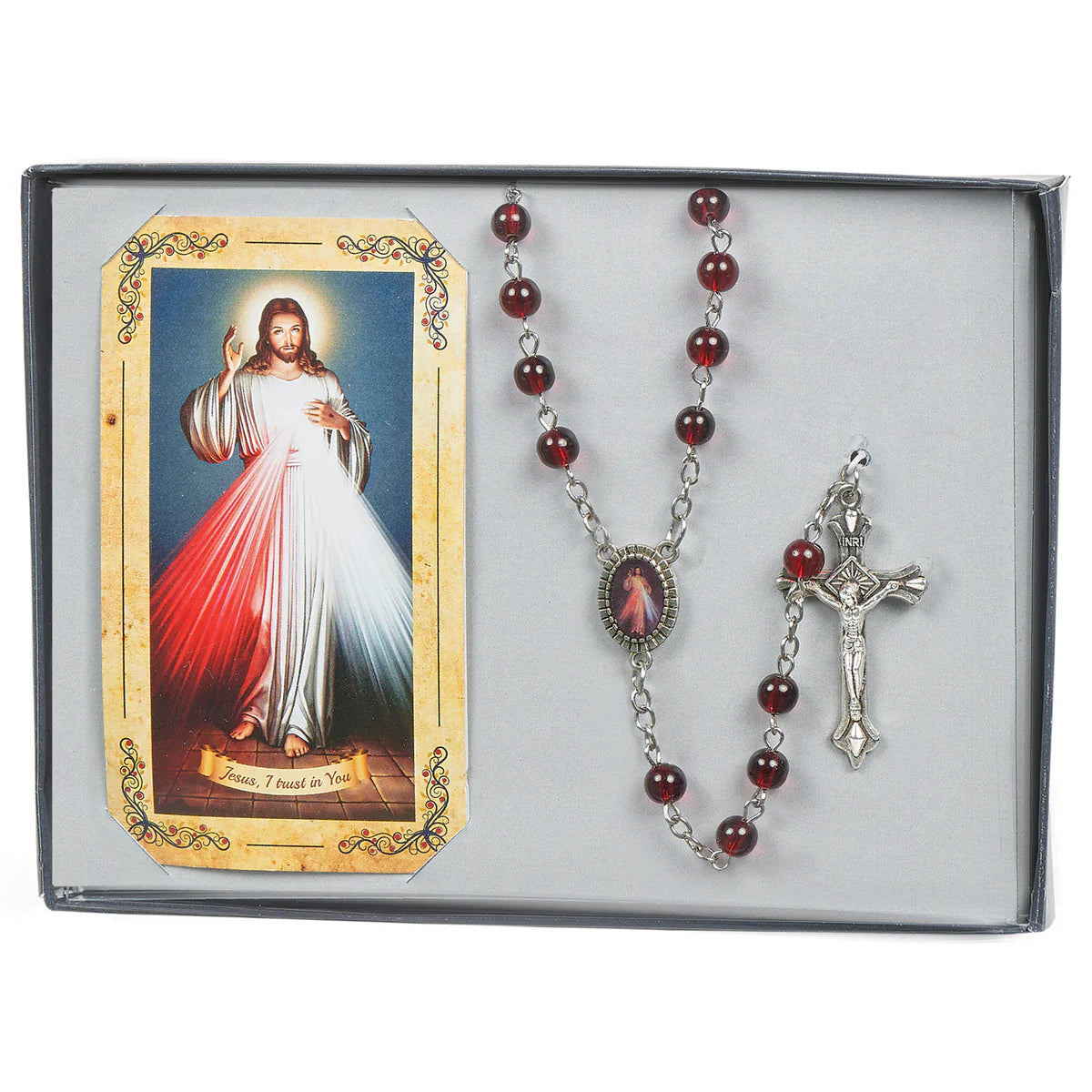 Divine Mercy Rosary with Prayer Card & Gift Box e-2