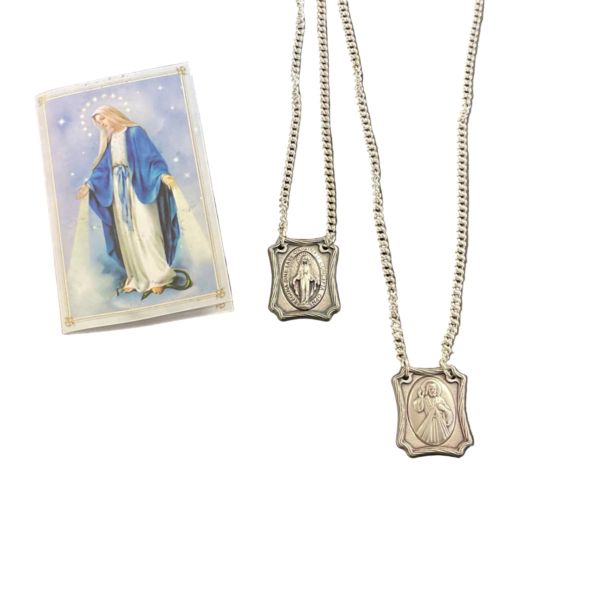 OUR LADY OF GRACE & DIVINE MERCY METAL SCAPULAR