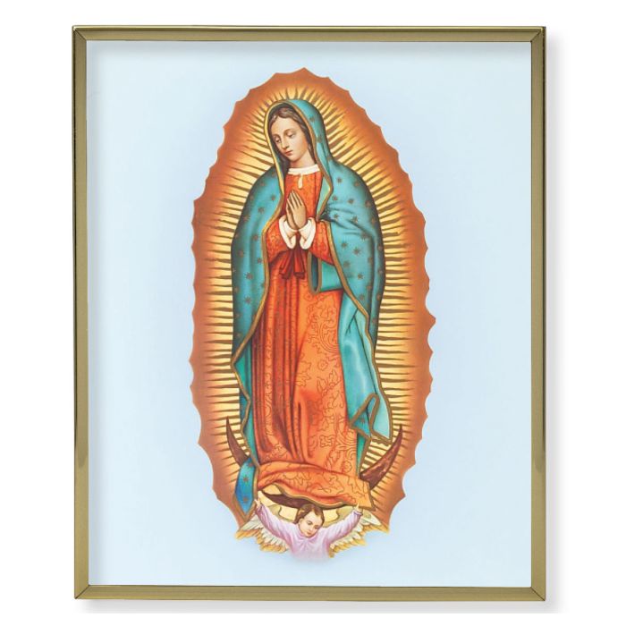 11" x 14" Gold Plaque Frame with a Our Lady of Guadalupe Print