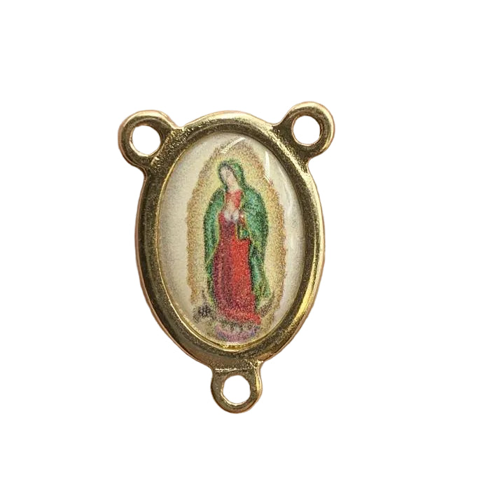 GOLD GUADALUPE ROSARY CENTER PIECE