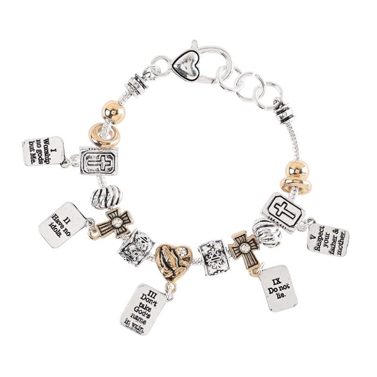 BRACELET 10 COMMANDMENTS 2TONE