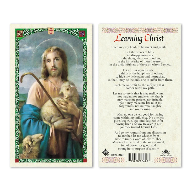 Good Shepherd Learning Christ Laminated Prayer Card