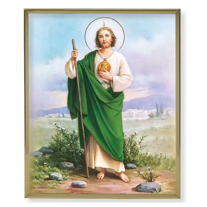 11" x 14" Gold Plaque Frame with a Saint Jude Print