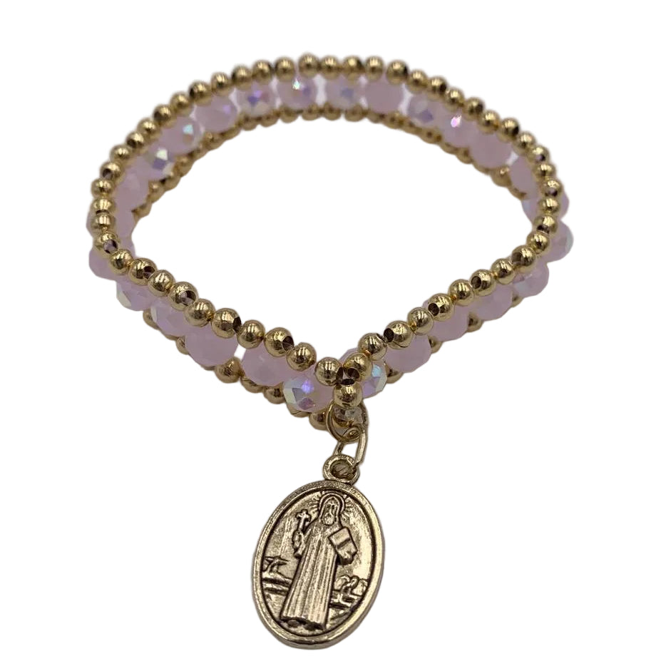 ST BENEDICT MEDAL BRACELET WITH GOLD AND DIFFERENT COLORS