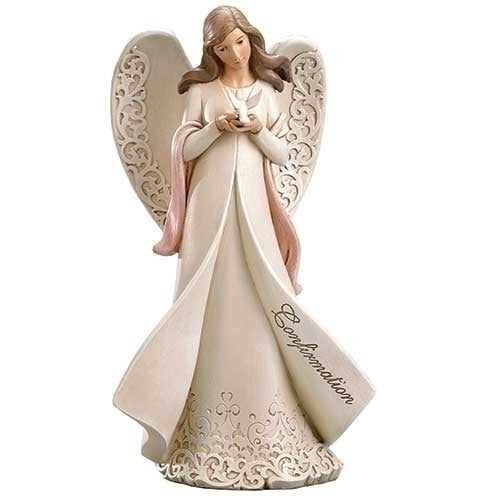 9"H CONFIRMATION ANGEL W/DOVE D5-ROMA