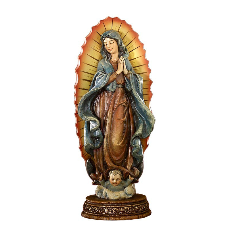 6" Our Lady of Guadalupe Resin Statue D3-R