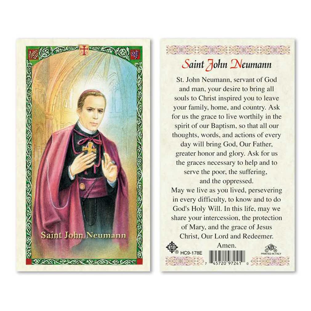 St. John Neumann Laminated Prayer Card