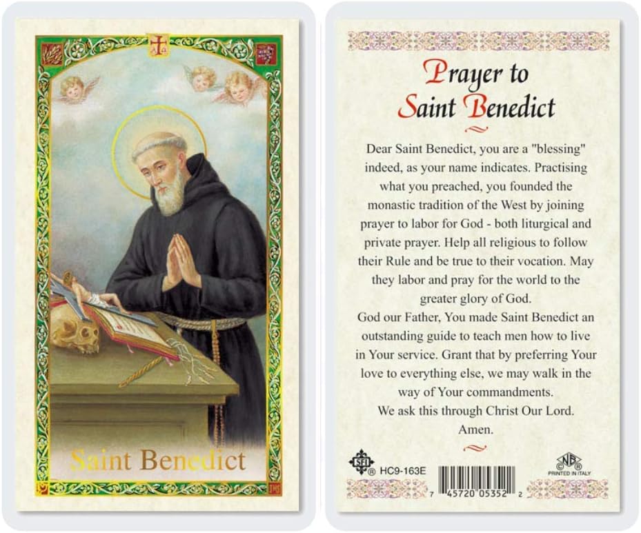 Saint Benedict - Laminated Prayer Card