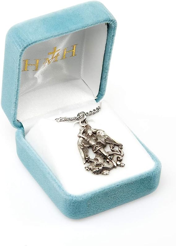 Saint Michael Sterling Silver Medal | 1.1" x 0.9"