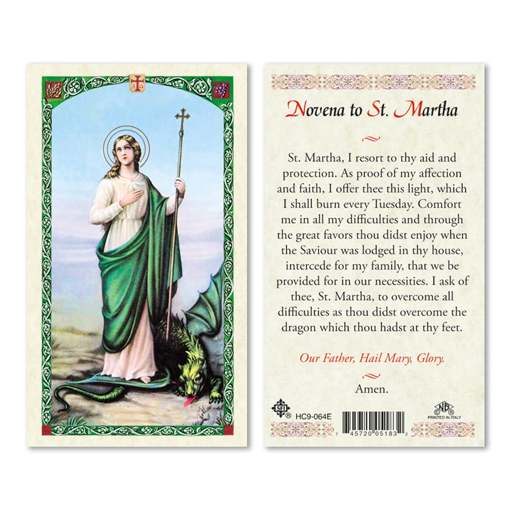 Novena to St. Martha- Laminated Prayer Cards