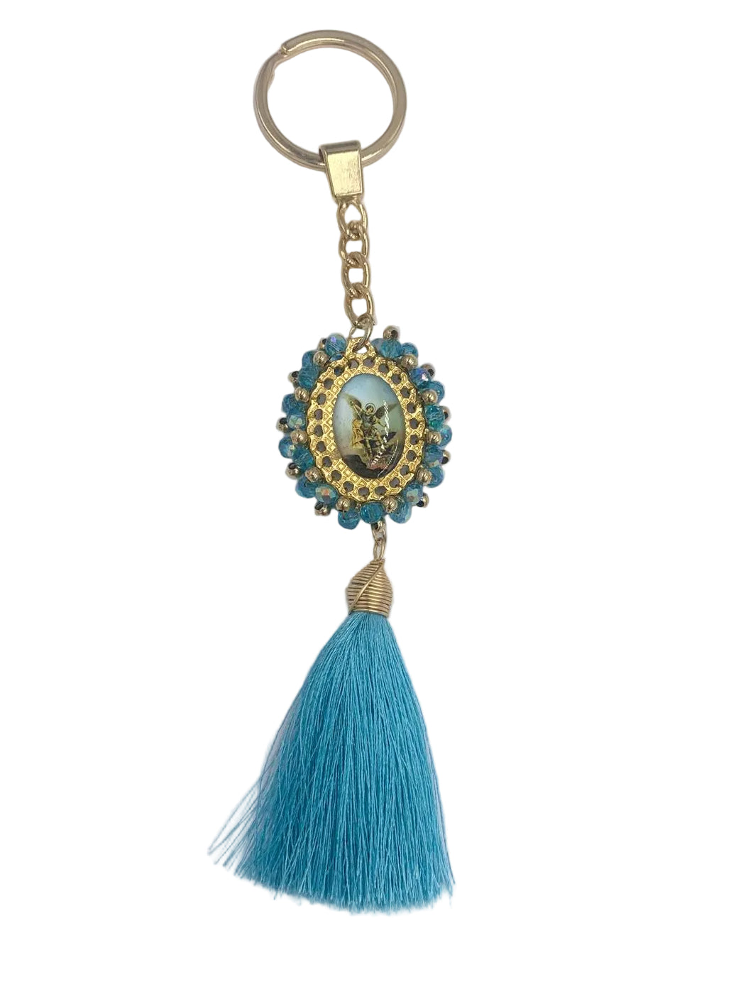 OUR LADY OF GUADALUPE & OTHER BEADED KEYCHAINS