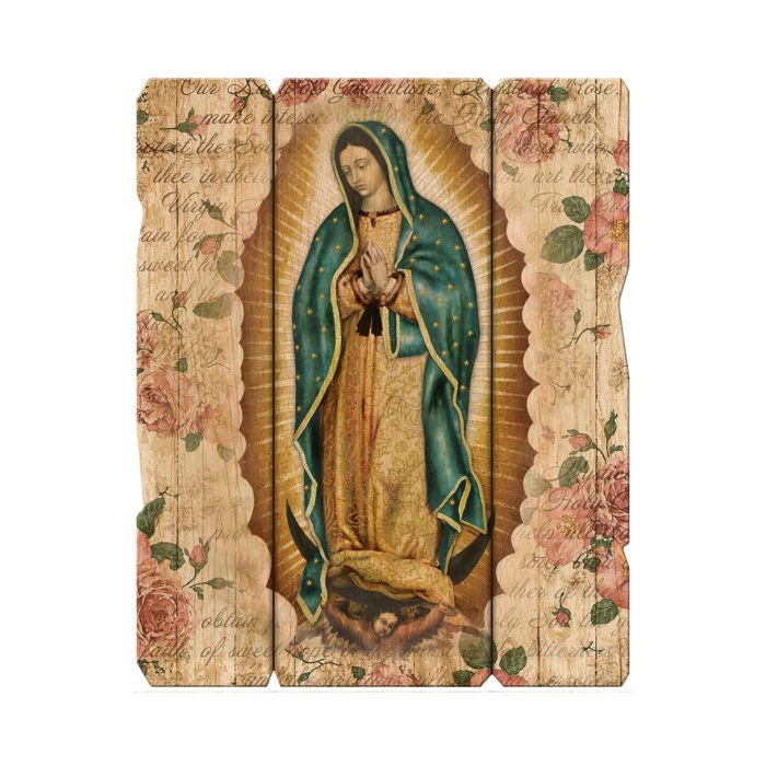 11 1/4" x 14" Divine Mercy Large Vintage Wooden Plaque