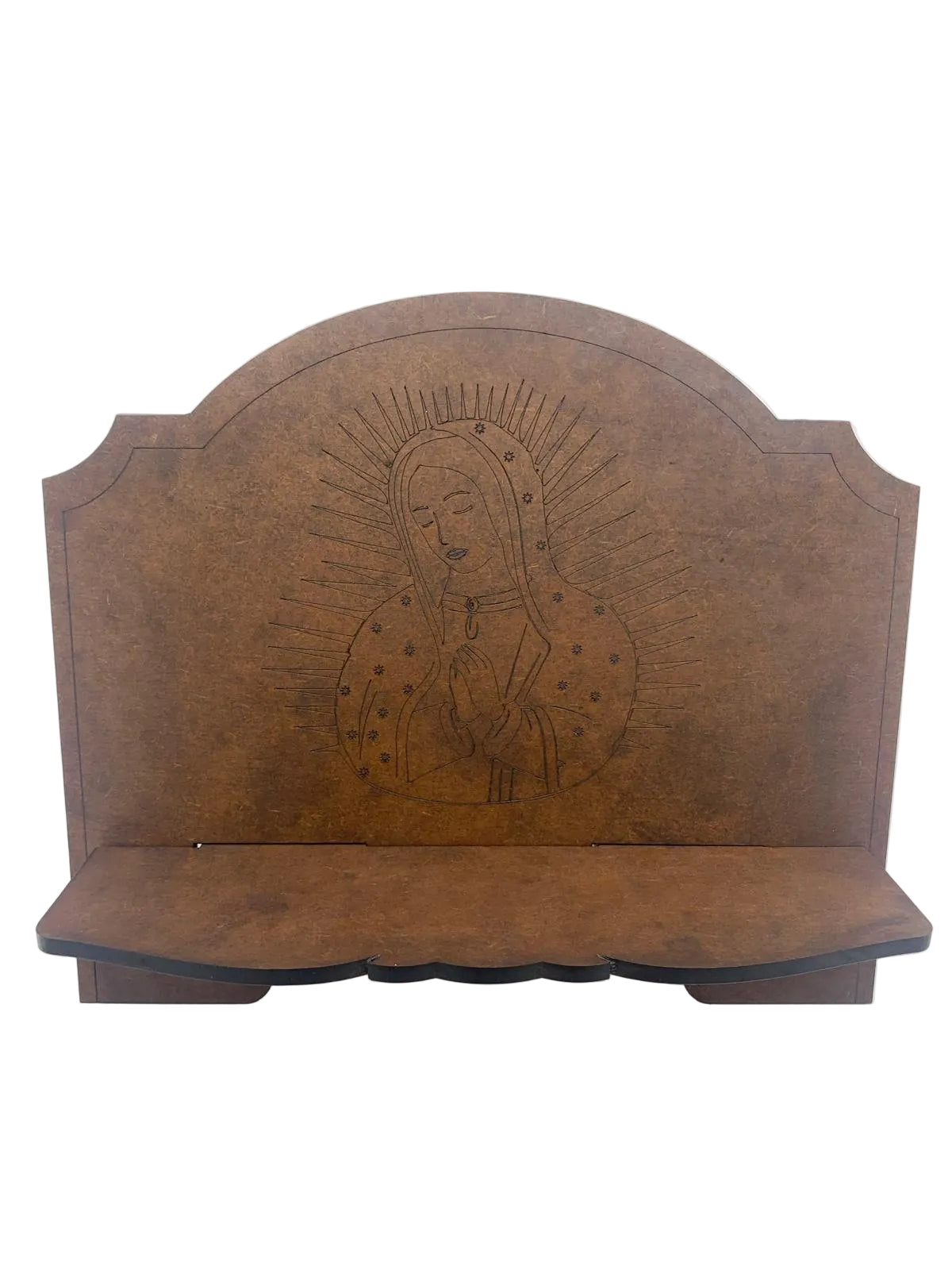 BROWN WOOD BURNING BIBLE STAND
