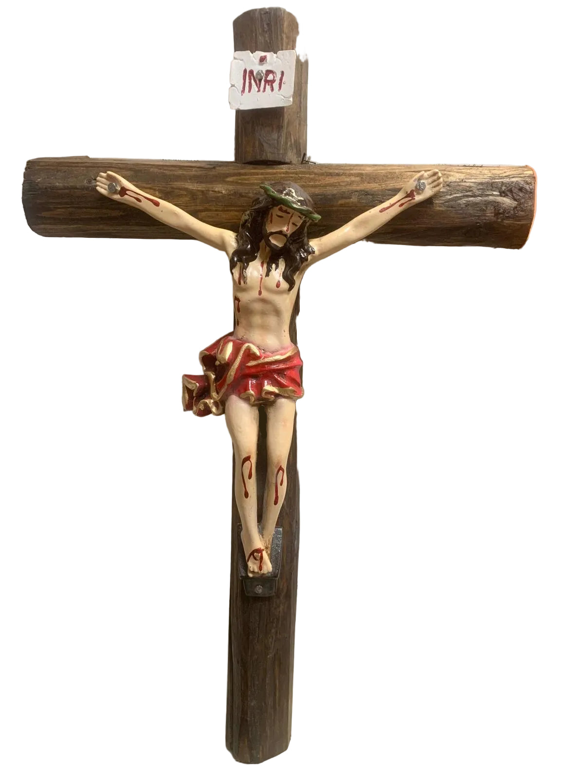 15"L x 10"W Tronco De Madera Rustica/ Wall Wooden Crucifix