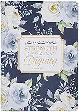Leather Zipped Journal, Inspirational Women’s Notebook Floral Strength & Dignity Scripture
