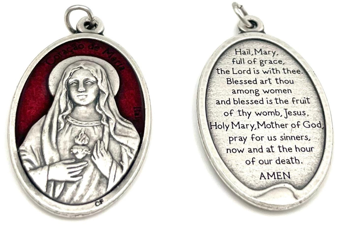 RED SACRED HEART OF MARY WITH PRAYER