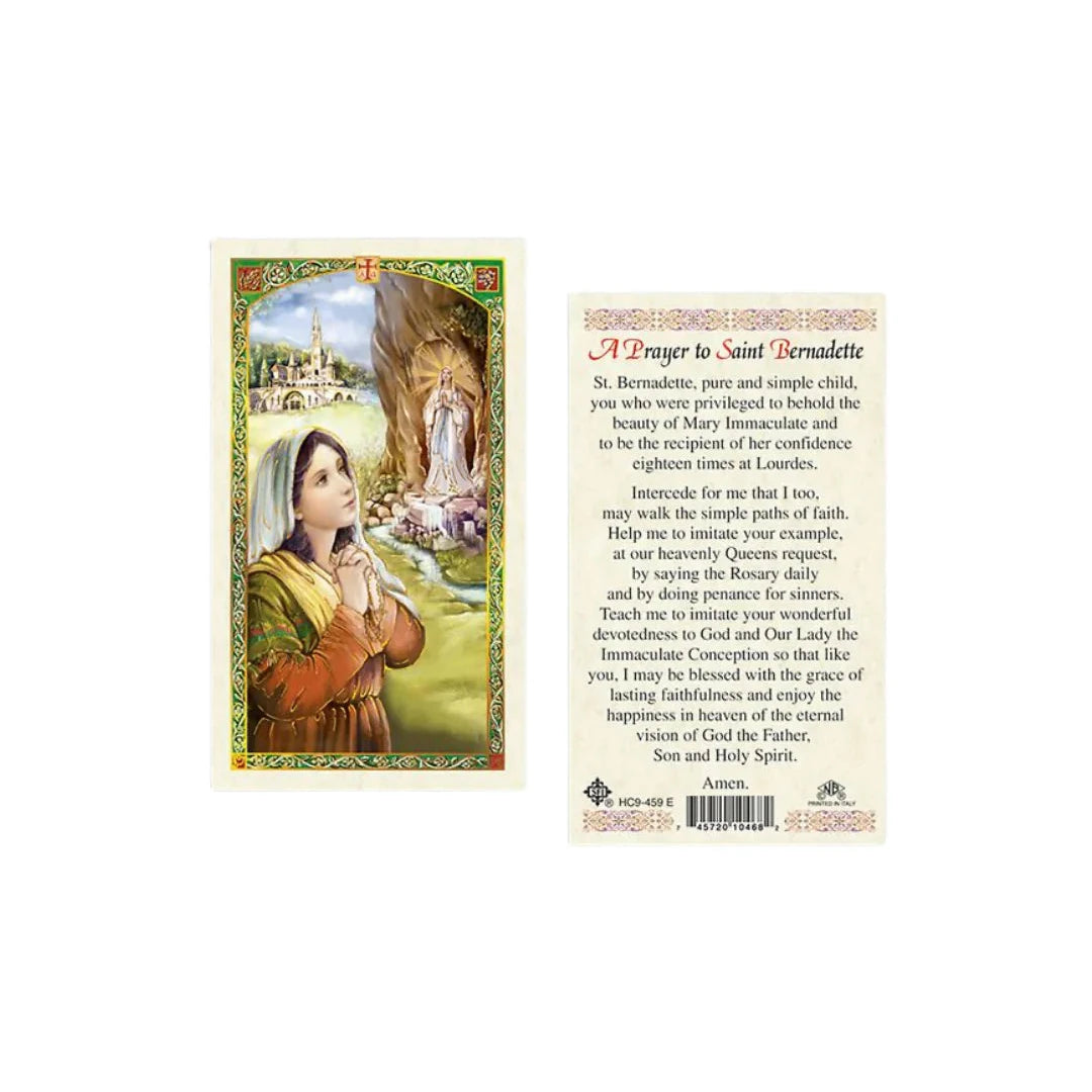 St. Bernadette Laminated Prayer Card