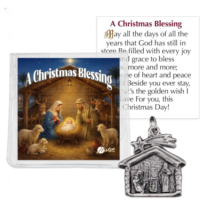 Nativity Medal 1 1/2" x 1 1/4" in Clear Vinyl Folder