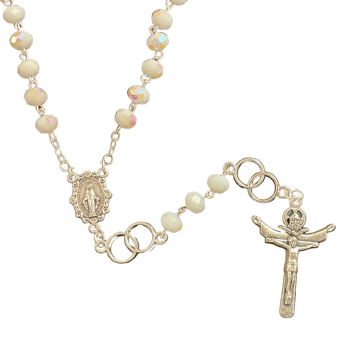 SILVER & AB CRYSTAL BEAD UNITY WEDDING ROSARY