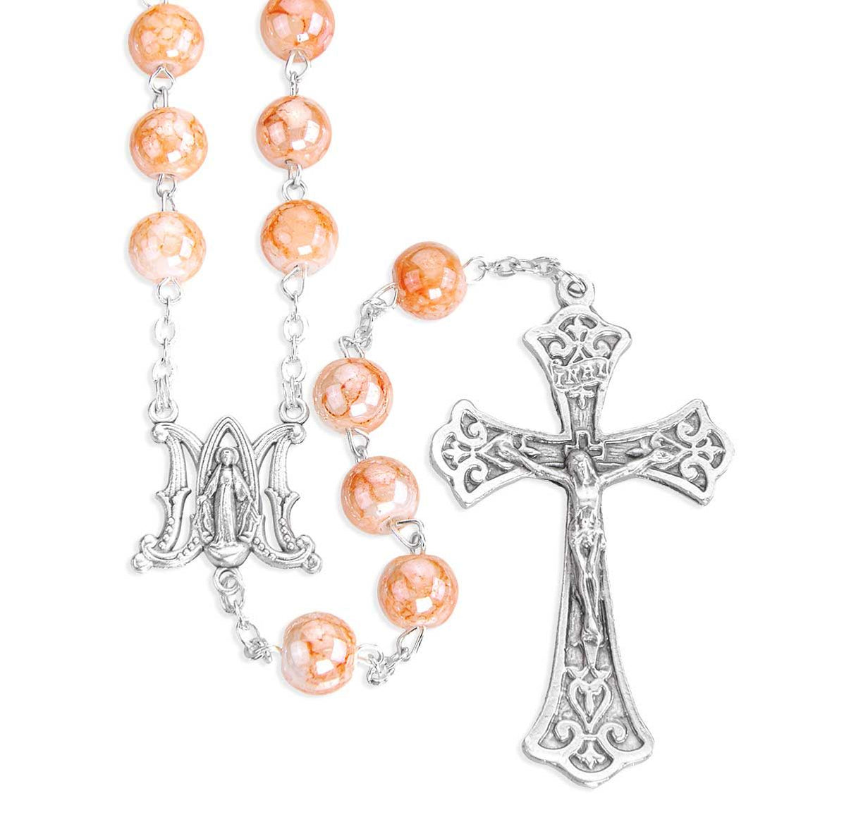 Marbleized Glass Bead Rosary