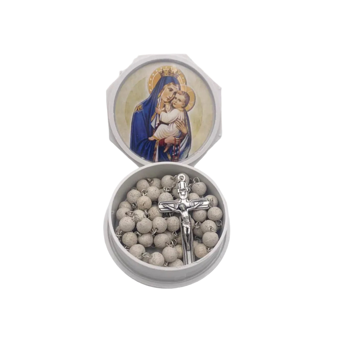 19"OUR LADY OF CARMEL GENUINE JAZMINE PETAL BEAD ROSARY