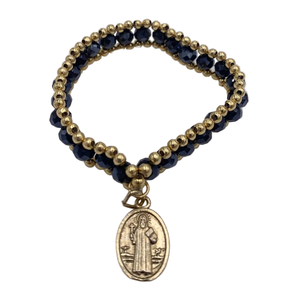 ST BENEDICT MEDAL BRACELET WITH GOLD AND DIFFERENT COLORS