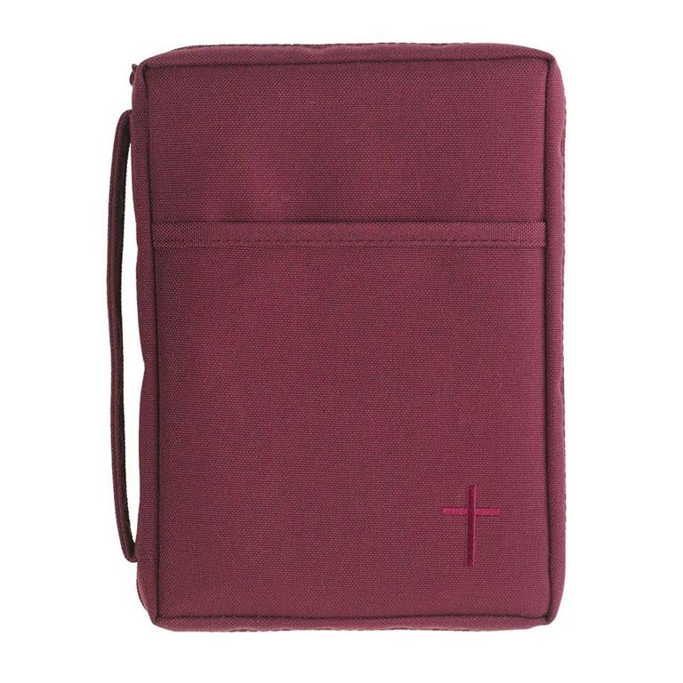BIBLE COVER WITH CROSS BURGUNDY LARGE