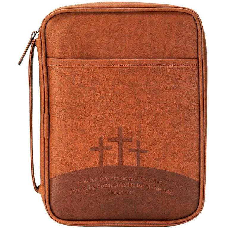 "GREATER LOVE" BROWN BIBLE COVER