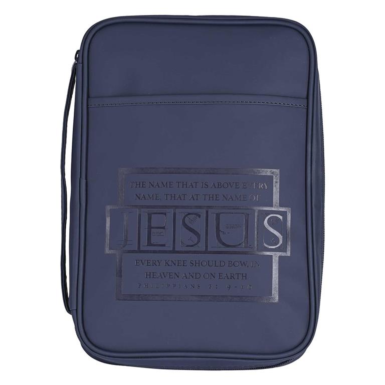 BIBLE COVER NAMES OF JESUS NAVY LARGE