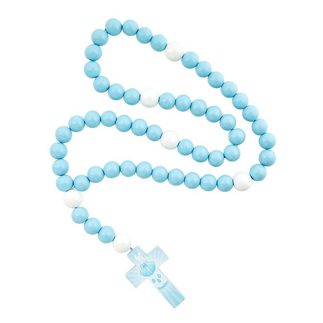 Blue Wood Baby Rosary