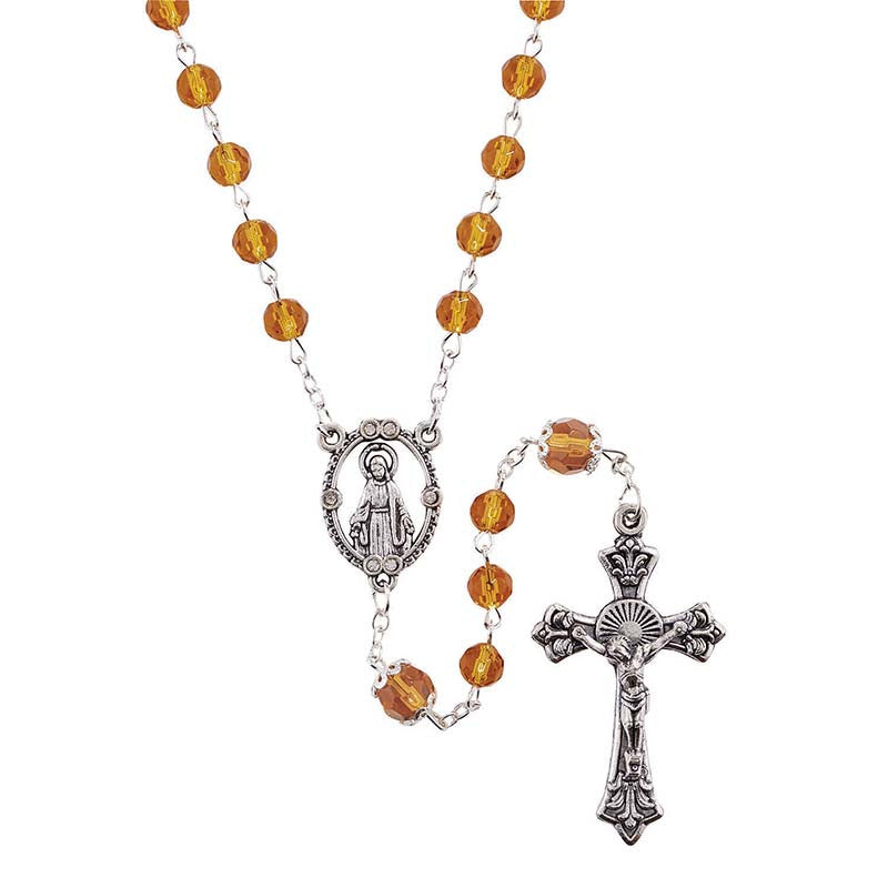 6MM AB Glass Bead Birthstone Rosary