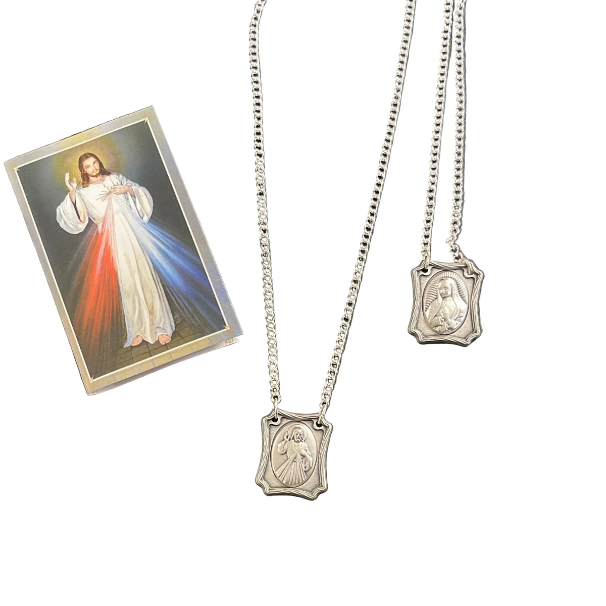 OUR LADY OF GUADALUPE & DIVINE MERCY METAL SCAPULAR