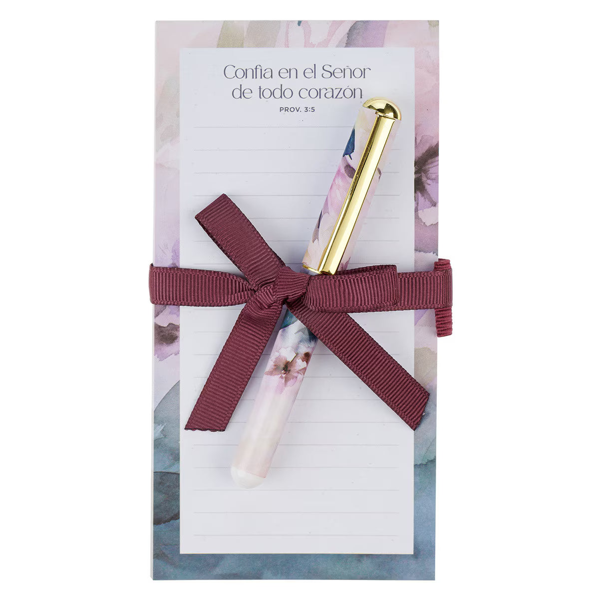 Juego de Regalo con bloc de notas magnético y pluma “Confía en el Señor” - Proverbios 3:5