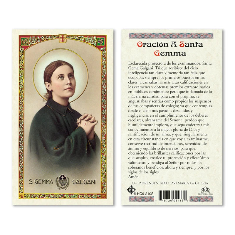Oracion A Santa Gemma Estampita ( St. Gemma Holy Card in Spanish )