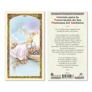 Promesas Del Bautizo Spanish Laminated Prayer Card
