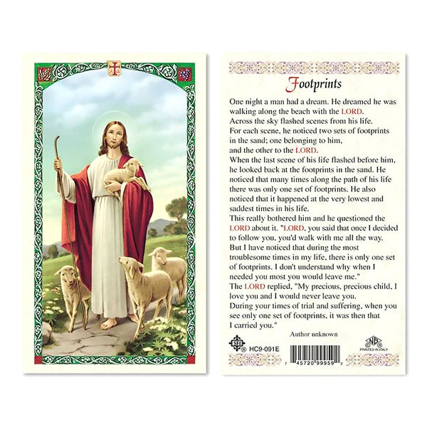 Footprints Laminated Prayer Card